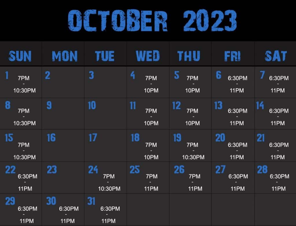 Schedule - The Haunted Trail
